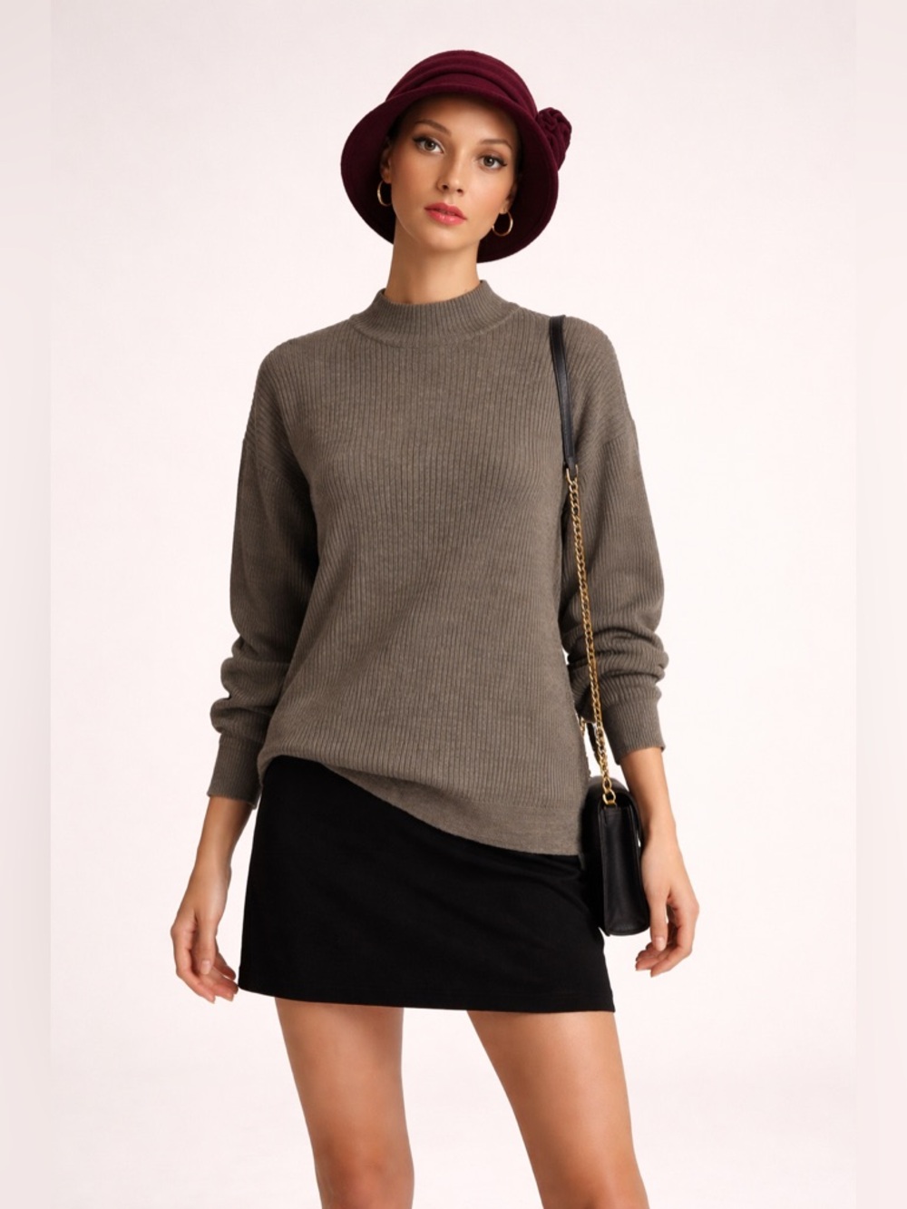 Claiborne Women's Taupe Turtleneck Sweater